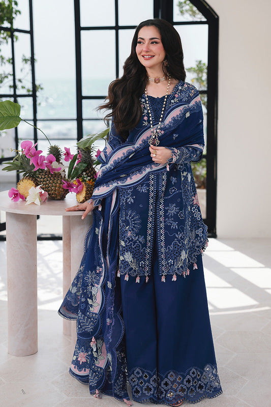 Blue Orchid Embroided Lawn 3-Piece Outfit – Crafted for Elegance