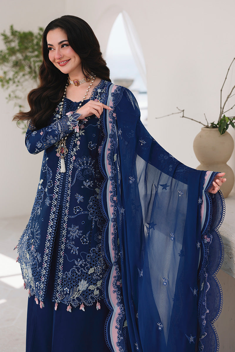 Blue Orchid Embroided Lawn 3-Piece Outfit – Crafted for Elegance