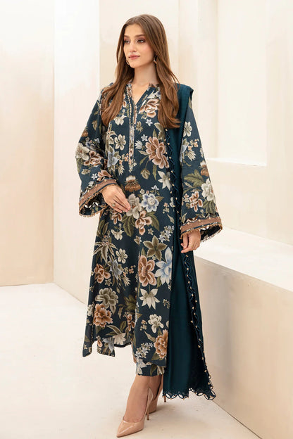 Teal Emerald Printed Lawn 3-Piece Outfit – Graceful Daily Wear