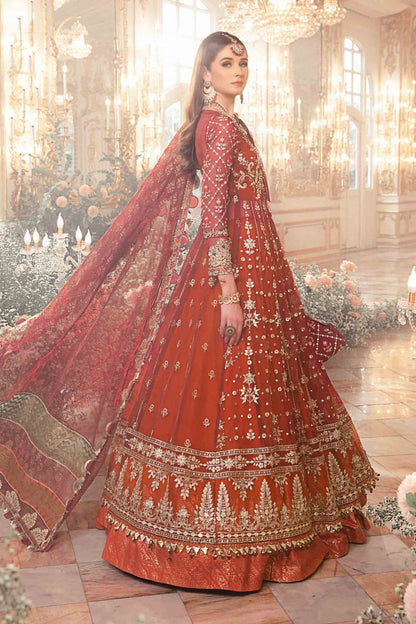 Royal Red Embroidered Dhanak 3-Piece Suit