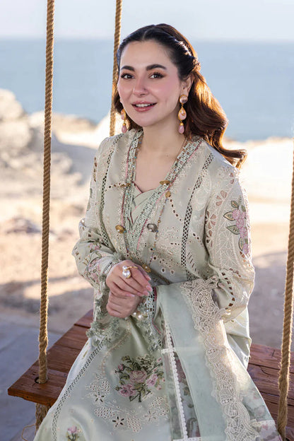 Elegant Pistachio Embroided Lawn 3-Piece Outfit - The Essence of Elegance