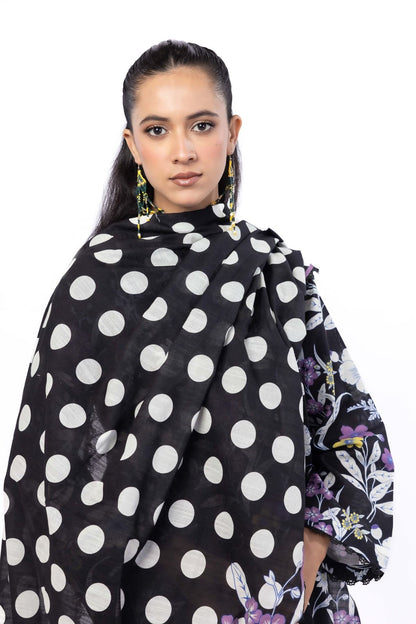 Black Orchid Printed Lawn 3-Piece Outfit – Relaxed Elegant Style