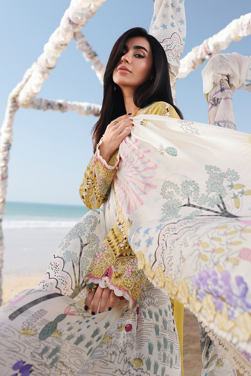 Mustard Luminance Embroided Lawn 3-Piece Outfit - Beauty in Every Detail