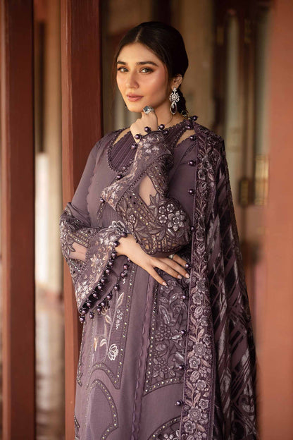 Chic Mauve Embroidered Dhanak 3-Piece Suit - Crafted to Look Elegant