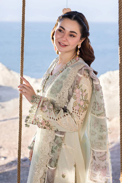 Elegant Pistachio Embroided Lawn 3-Piece Outfit - The Essence of Elegance