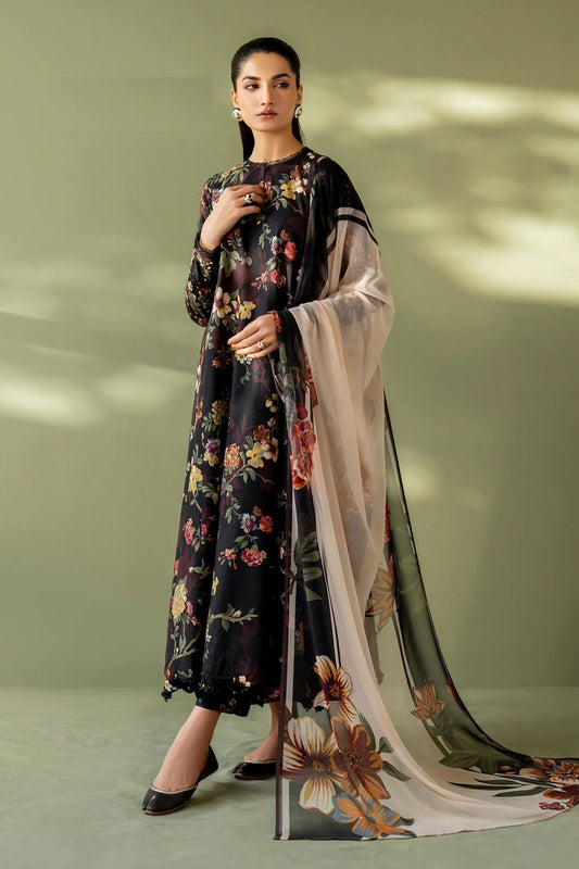 Eternal Black Printed Lawn 3-Piece Outfit – Style Statement