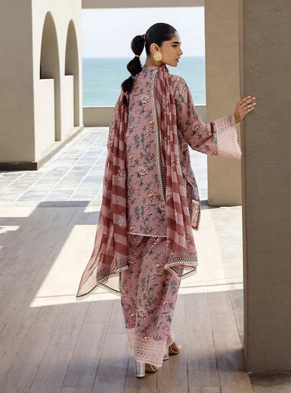 Ethereal Pink Printed Lawn 3-Piece Outfit – Everyday Chic Wear