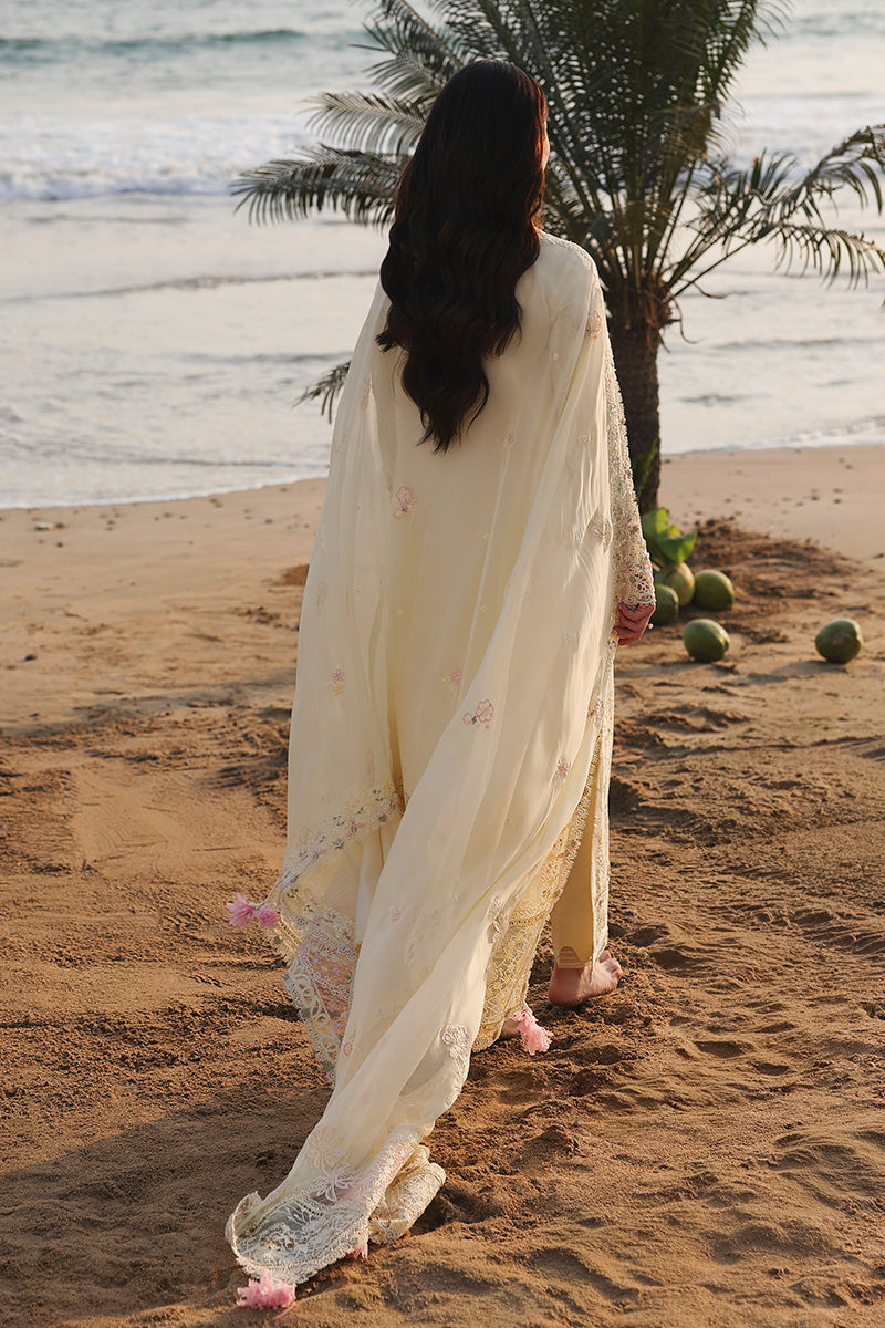 Aurora Cream Embroided Lawn 3-Piece Outfit – Soft & Sophisticated