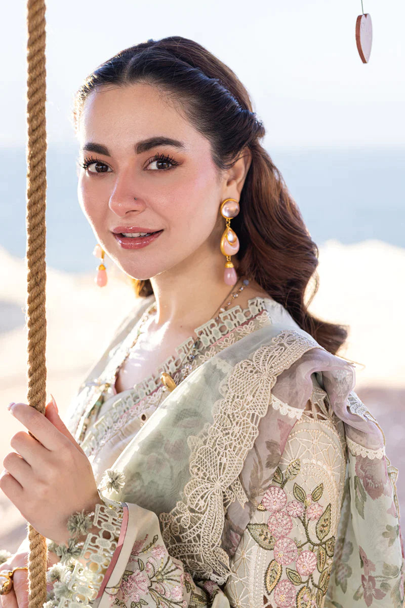 Elegant Pistachio Embroided Lawn 3-Piece Outfit - The Essence of Elegance
