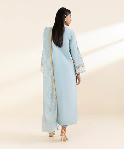 Elysian Luxe Embroided Lawn 3-Piece Outfit - Refined Summer Wear