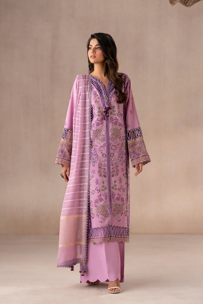 Lilac Noir Embroided Lawn 3-Piece Outfit - Pure Sophistication