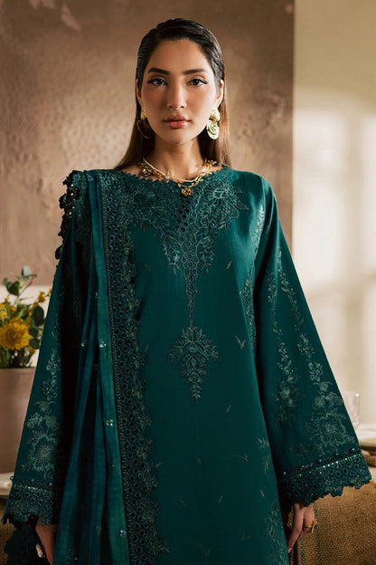 Emerald Regal Embroided Lawn 3-Piece Outfit – Beauty in Every Detail