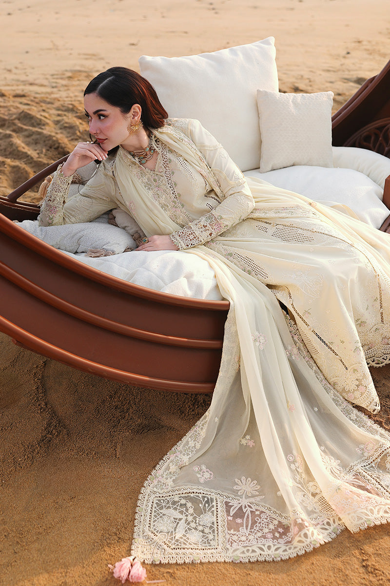 Aurora Cream Embroided Lawn 3-Piece Outfit – Soft & Sophisticated