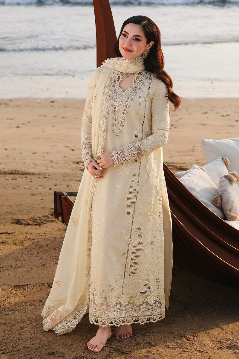 Aurora Cream Embroided Lawn 3-Piece Outfit – Soft & Sophisticated