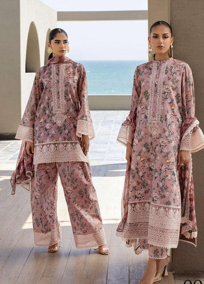 Ethereal Pink Printed Lawn 3-Piece Outfit – Everyday Chic Wear